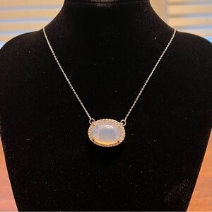 Silver Tone Faux Gemstone Necklace